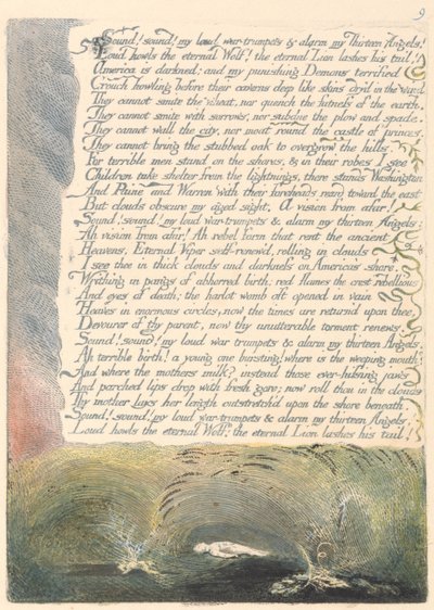 America. A Prophecy, Plate 11 by William Blake